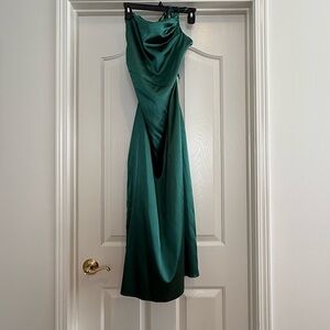 Elegant Green Satin Gown